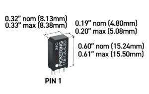 118 Series Reed Relay dimensions